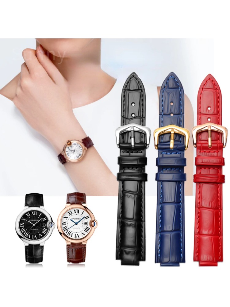 Genuine Leather Watch Strap fo - Cartier Watch Ballon Bleu ulasan dan harga