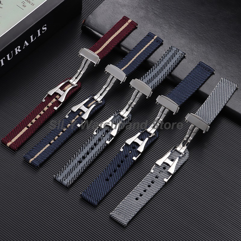 Woven Canvas Fabric Watch Band - Suede Strap Watch ulasan dan harga