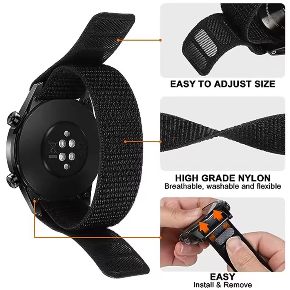 26 22mm Hook Loop Nylon WatchB - Sport Loop Velcro ulasan dan harga